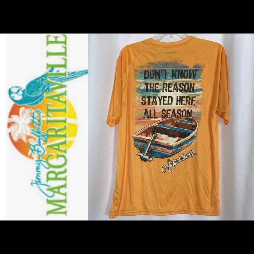 Margaritaville Men's Orange Performance/Surf Shirt